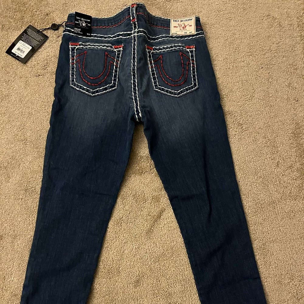 True Religion Jeans, Never worn, Red and white stitching, size 33